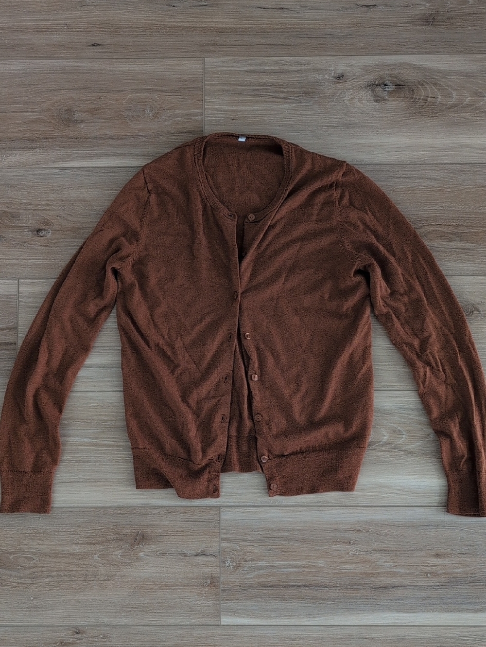 Muji Rust Brown Button-Front Women's Cardigan